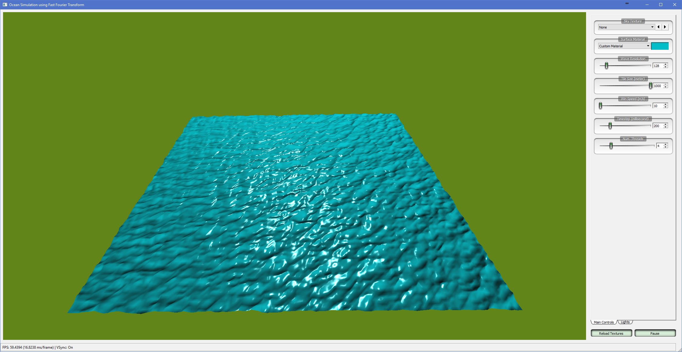 FFT-based Ocean Surface Simulation
