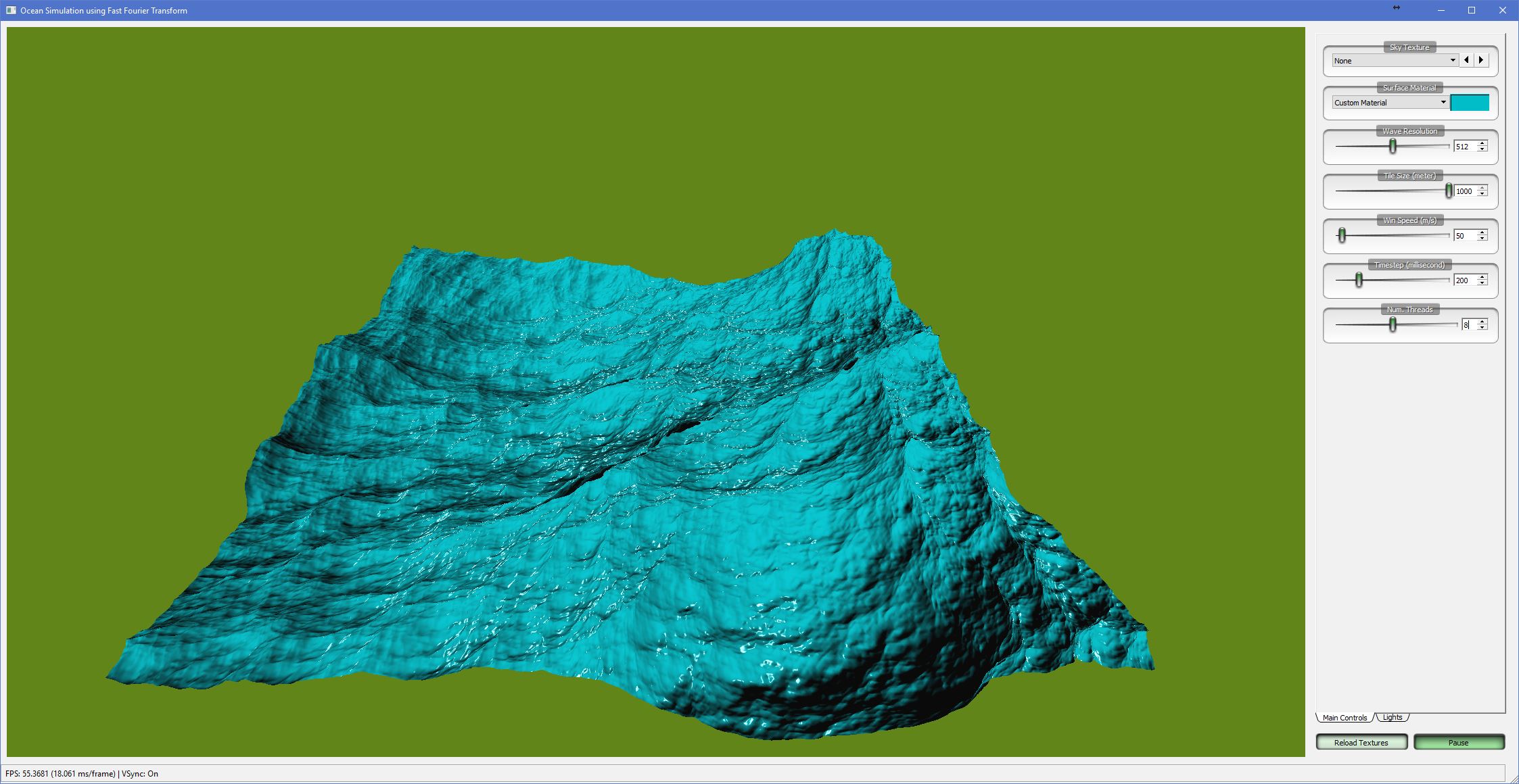 FFT-based Ocean Surface Simulation
